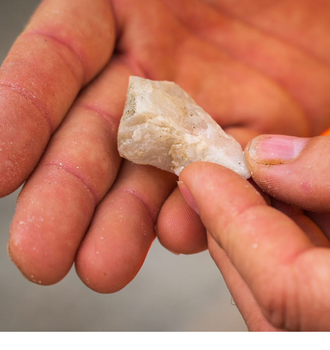 Geologist examining a rock sample